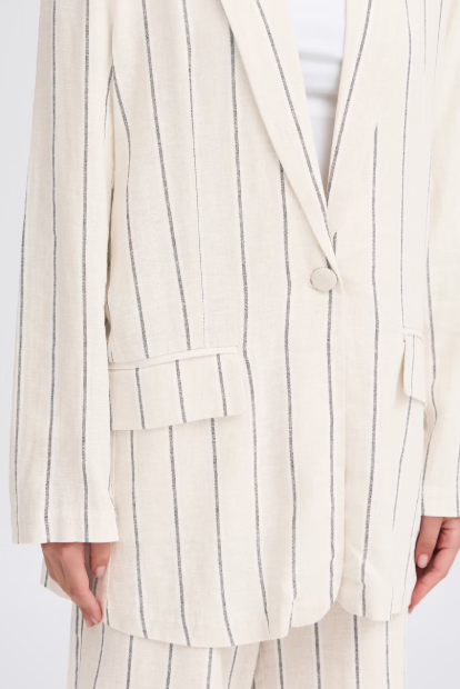 IHLINNO BLAZER "NATURAL ECRU STRIPE"