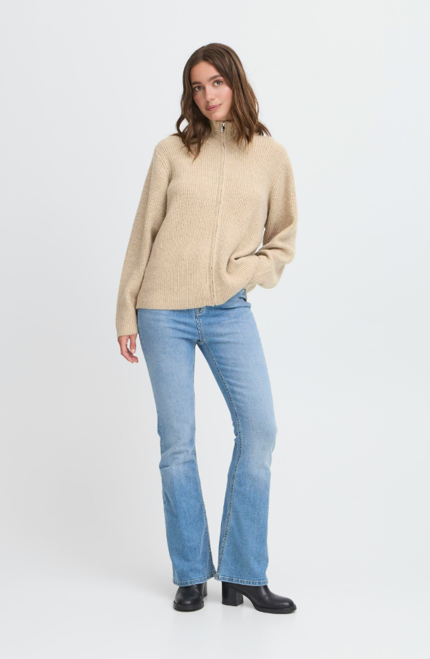 IHDUCIE CARDIGAN "OATMEAL MELANGE"