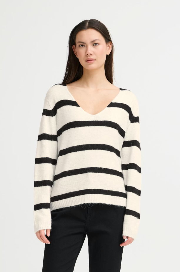 IHKAMARA LS PULLOVER "METEORITE STRIPE"