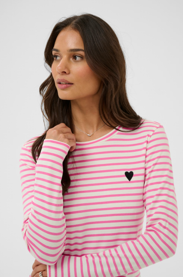 KALIDDY T-SHIRT "CHALK/PINK POWER-BLACK HEART"