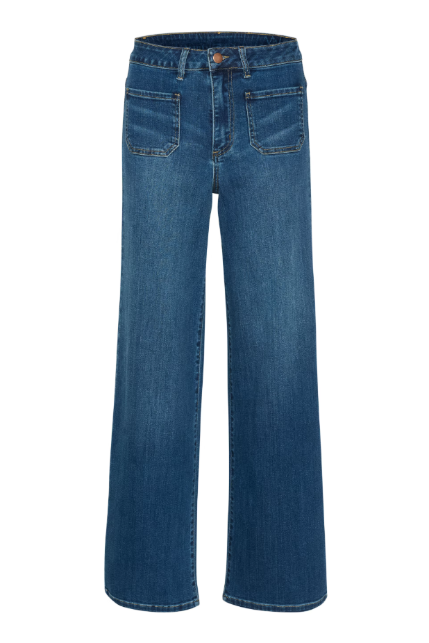 KAKARLA WIDE LEG JEANS "MEDIUM BLUE WASHED DENIM"