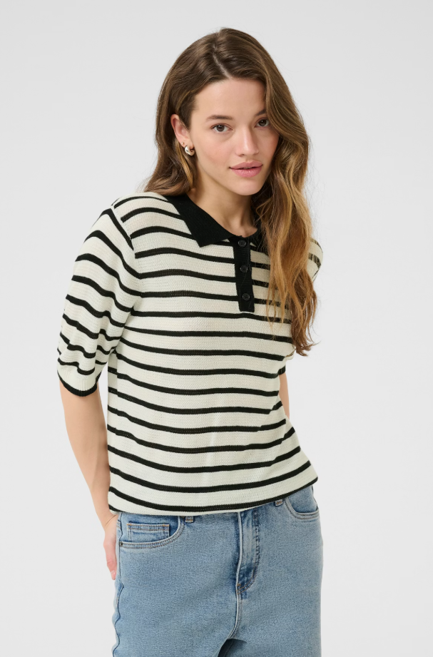 KAAMALIA PULLOVER "CHALK/BLACK STRIPE"