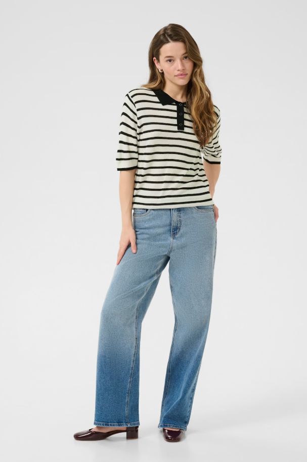 KAAMALIA PULLOVER "CHALK/BLACK STRIPE"