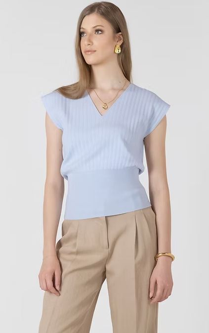 PLEAT LIGHTWEIGHT EFFECT SHIRT "FRESH SKY"