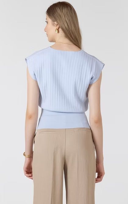 PLEAT LIGHTWEIGHT EFFECT SHIRT "FRESH SKY"