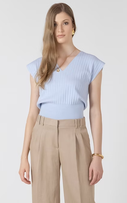 PLEAT LIGHTWEIGHT EFFECT SHIRT "FRESH SKY"