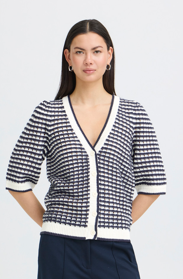 IHARDINA CARDIGAN "BIRCH/TOTAL ECLIPSE"
