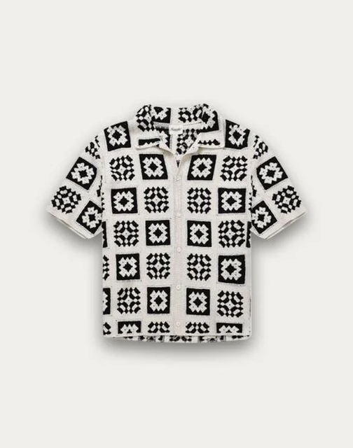 KNITTED QUILT SHIRT "WHITE"
