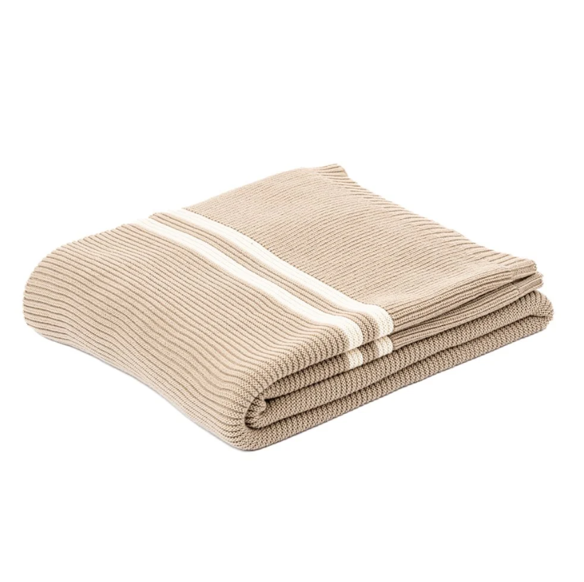 HUDSON TAUPE KNIT THROW 50X60&