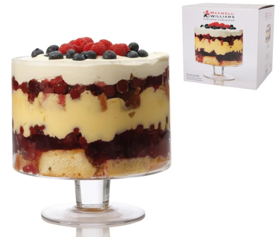 DIAMANTE FOOTED TRIFLE BOWL 20X20CM