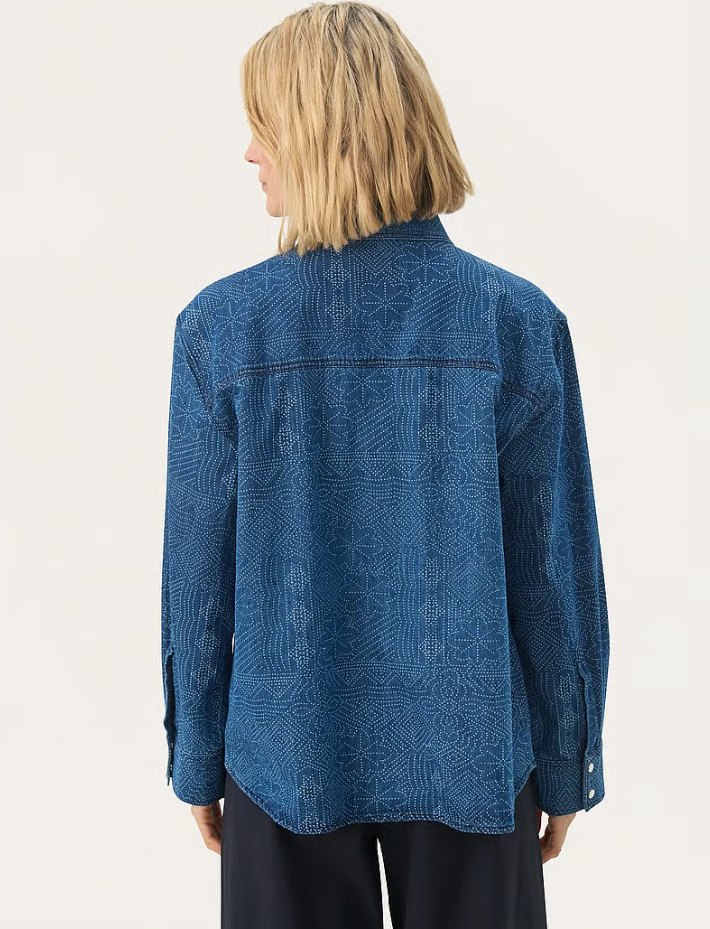 TERESAPW DENIM SHIRT "DENIM DOT PRINT"