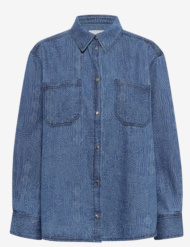 TERESAPW DENIM SHIRT "DENIM DOT PRINT"