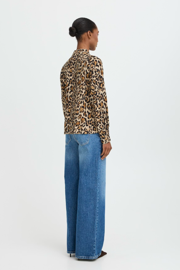 BYIHAMMA LS SHIRT "HUMUS LEOPARD MIX"