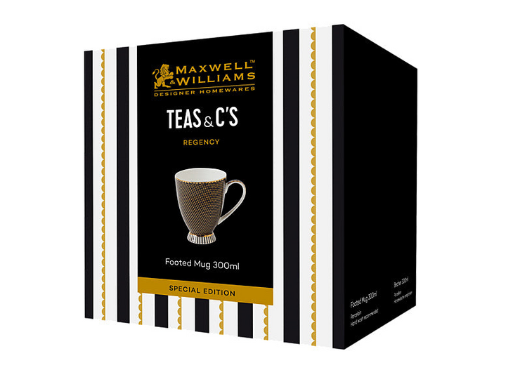 REGENCY BLACK FOOTED MUG 300ML