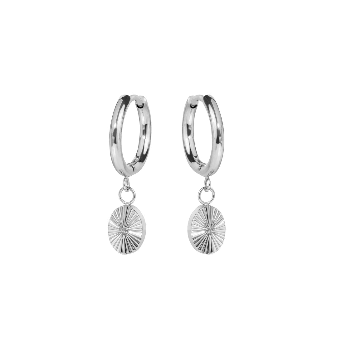 Mia Soleilo Huggie Earrings Silver