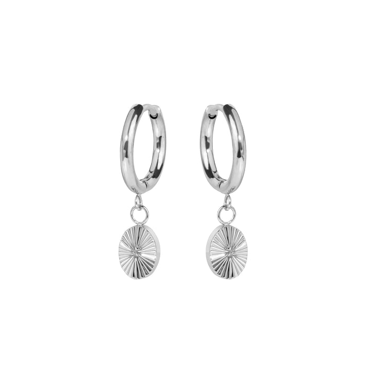 Mia Soleilo Huggie Earrings Silver