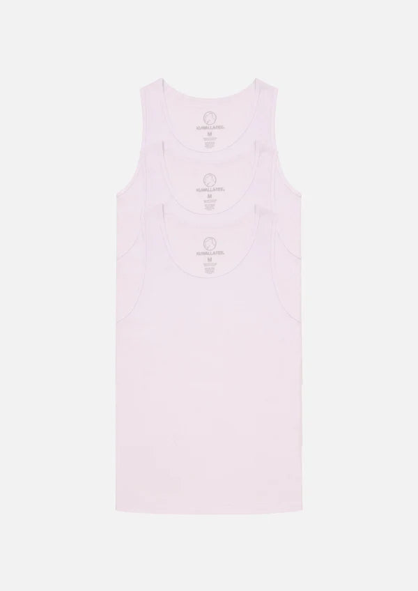 SS25 3-PACK RIB TANK "WHITE"