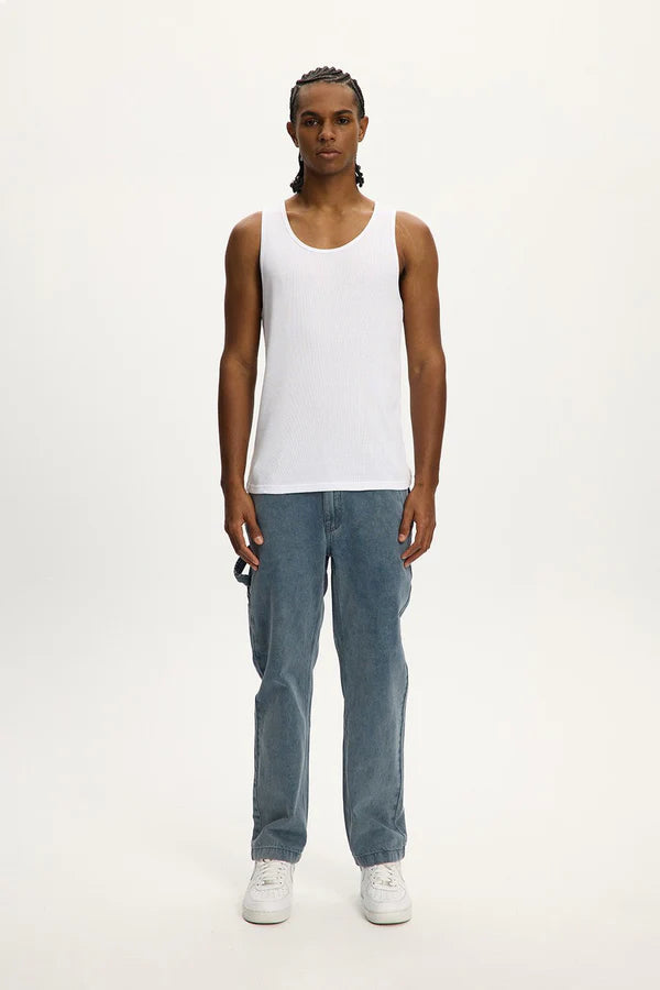 SS25 3-PACK RIB TANK "WHITE"