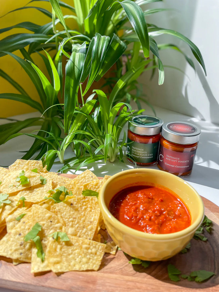 TAPENADE WITH PEPPERS AND GARLIC FLOWER