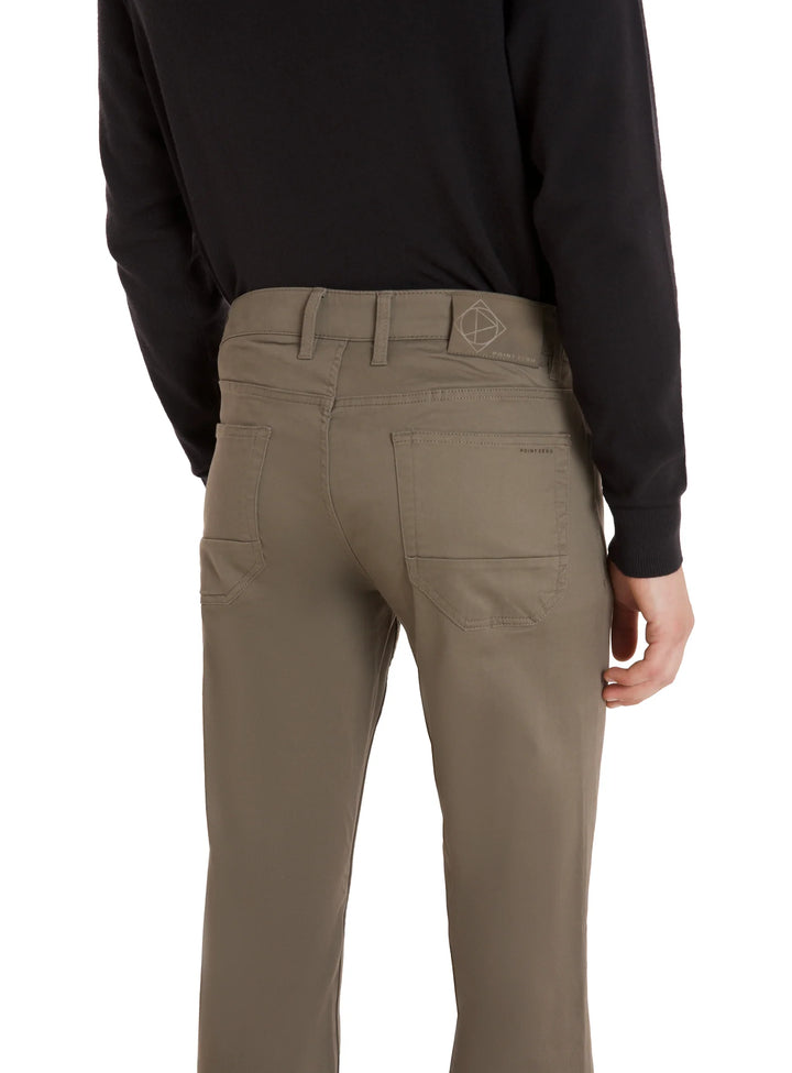 JEFFREY - COTTON SATEEN TROUSERS "TAUPE"