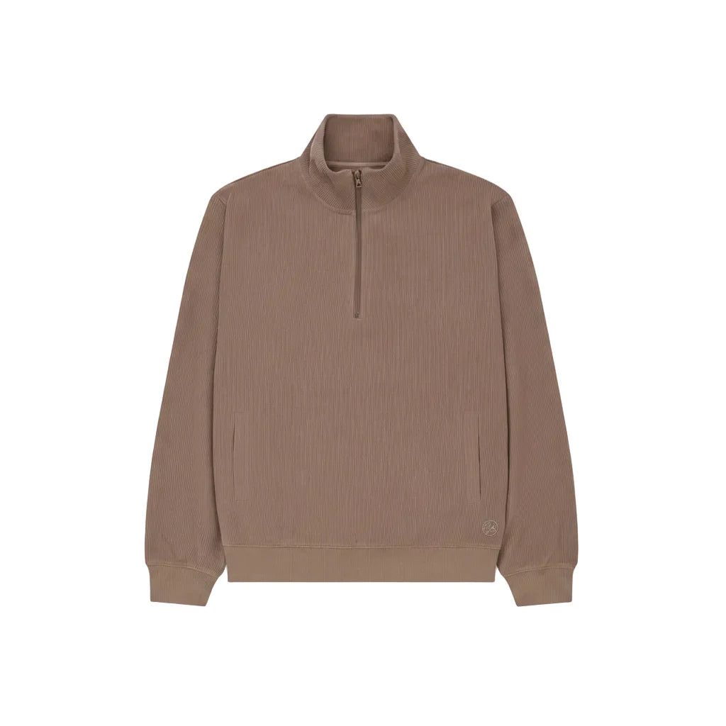 CHENILLE 1/4 ZIP SWEATER "TAUPE"