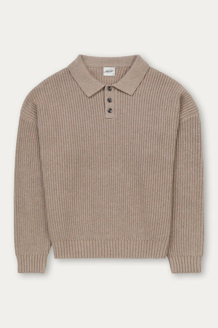 FW25 KNITTED POLO "TAUPE"