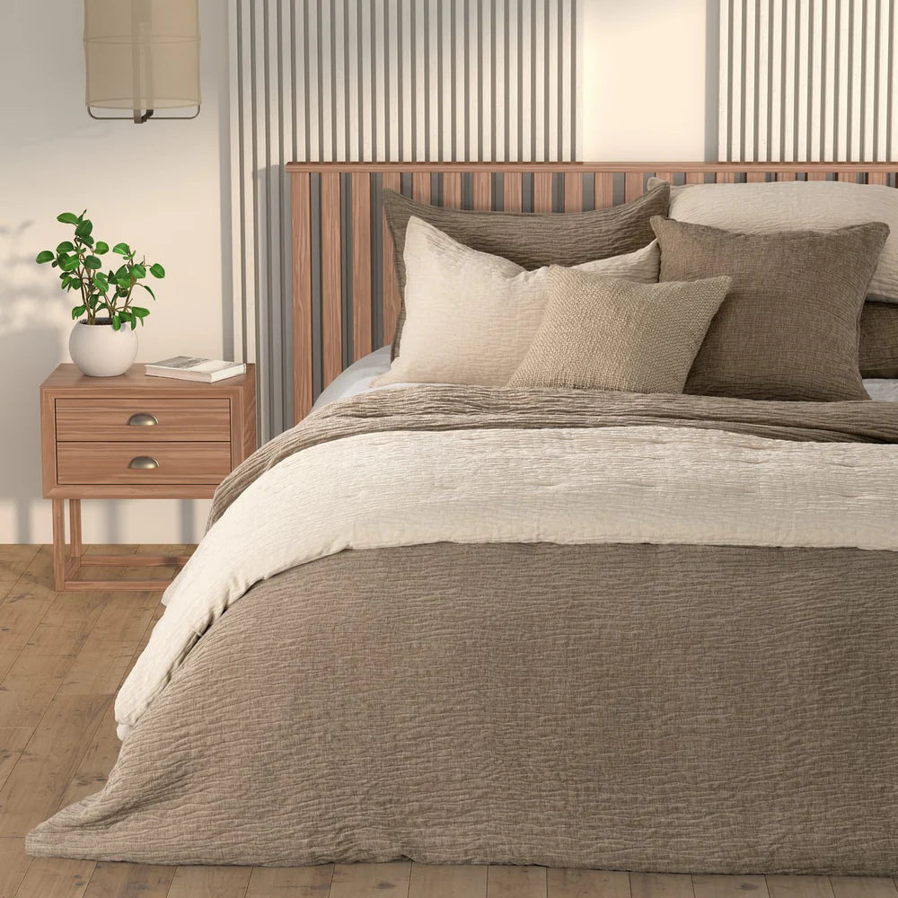 BARBARA TAUPE TEXTURED DUVET COVER - DOUBLE/QUEEN