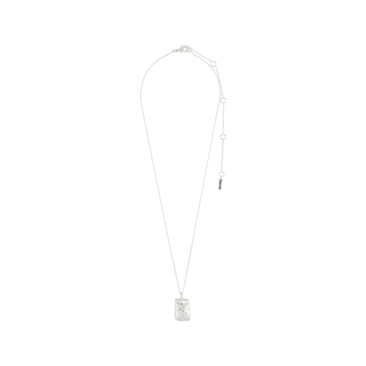 TAURUS ZODIAC SIGN NECKLACE - SQUARE (SILVER-PLATED)