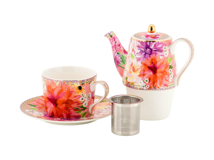 DAHLIA PINK TEA FOR ONE WITH INFUSER 340ML
