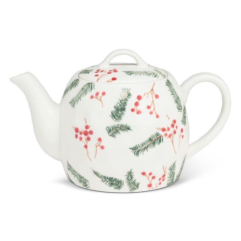 LARGE PINE & BERRIES TEAPOT 9.5''L (50OZ)