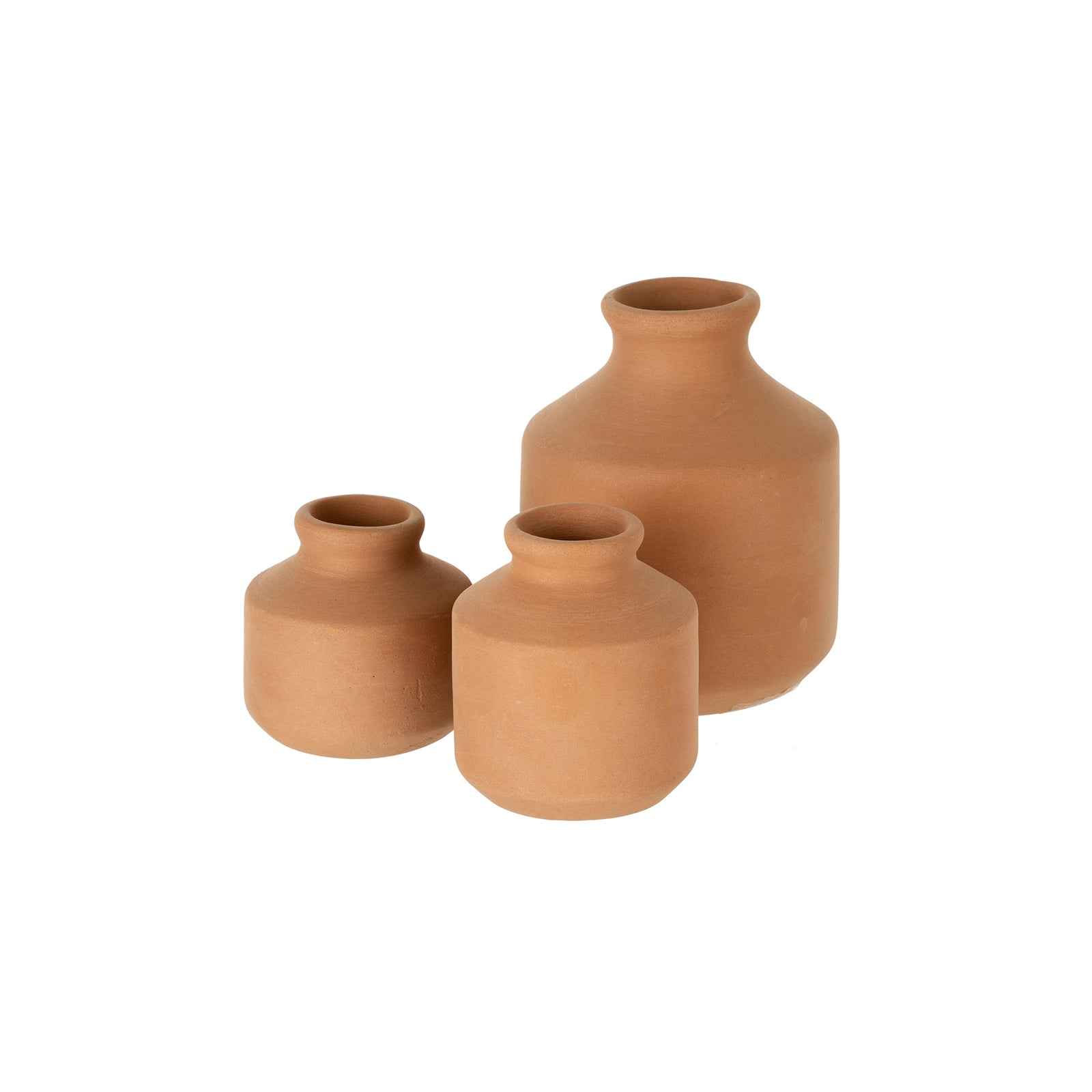 INDABA KOS TERRACOTTA BOTTLES - SET OF 3
