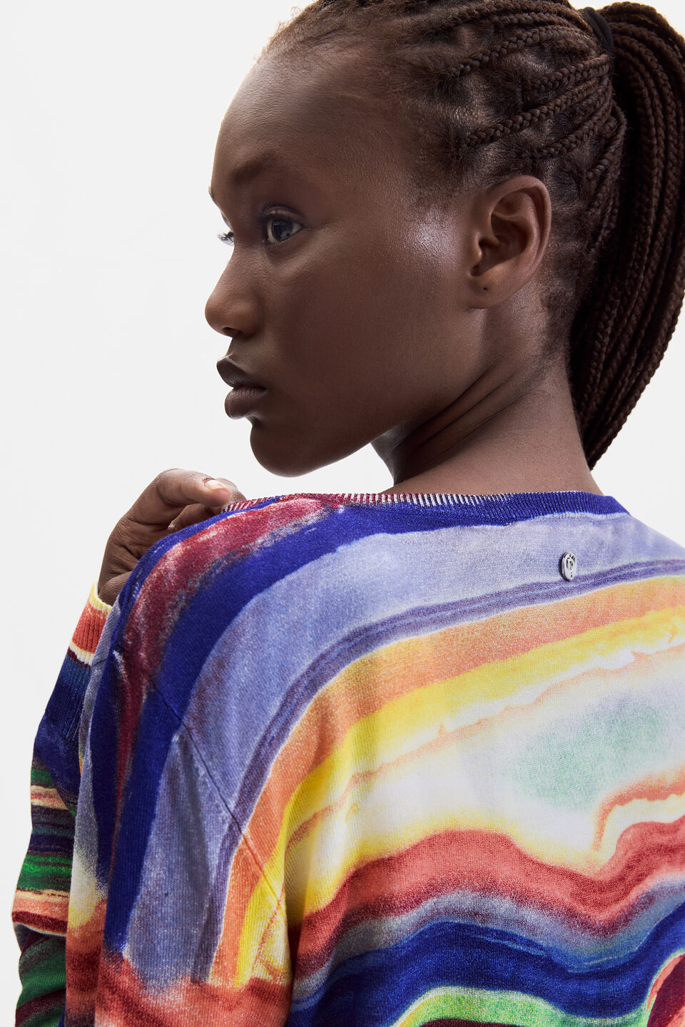 TERREN FINE KNIT PRINTED SWEATER "YELLOW"