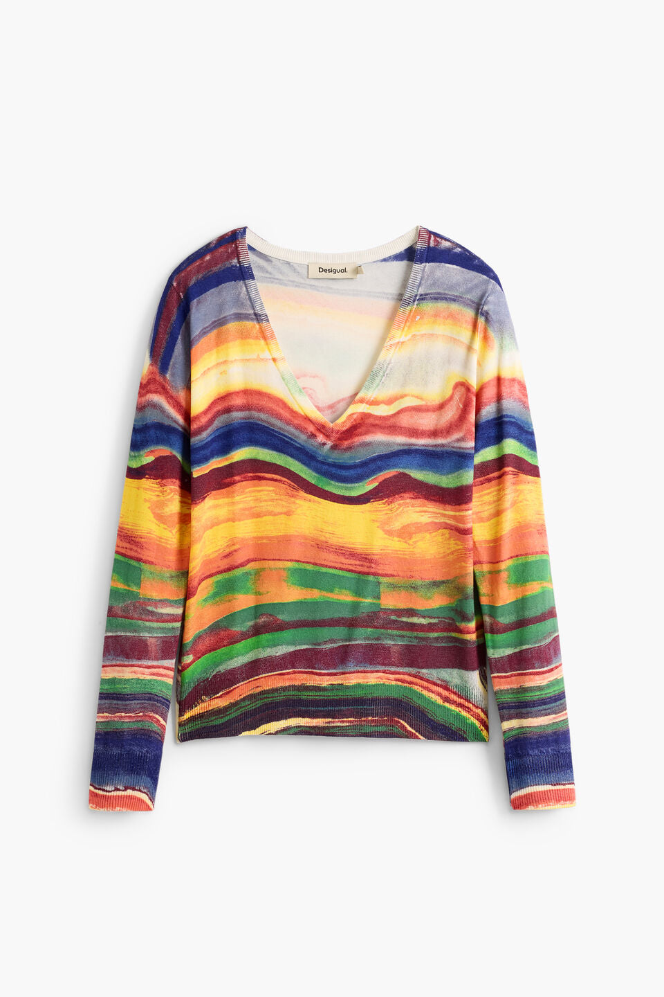 TERREN FINE KNIT PRINTED SWEATER "YELLOW"
