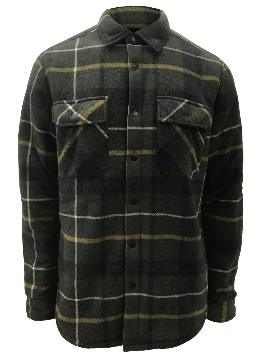 THOMAS CHECKERED FLEECE SHIRT WITH BONDED SHERPA "PINE"