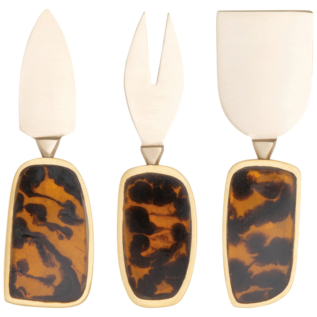TORTOISESHELL CHEESE KNIVES - SET OF 3