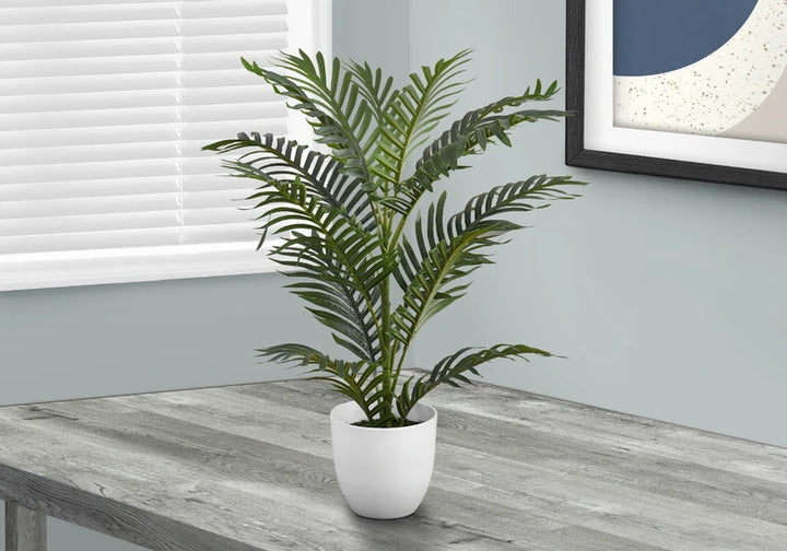 TALL ARTIFICIAL POTTED PALM TREE 28" "GREEN/WHITE"