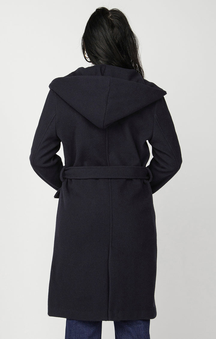 LS HOODED TRENCH COAT "MARINE"