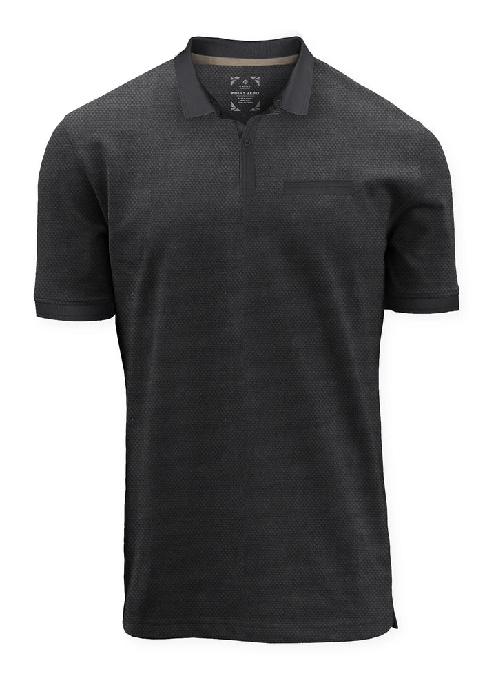 TRENT - BUBBLE JACQUARD POLO "BLACK"