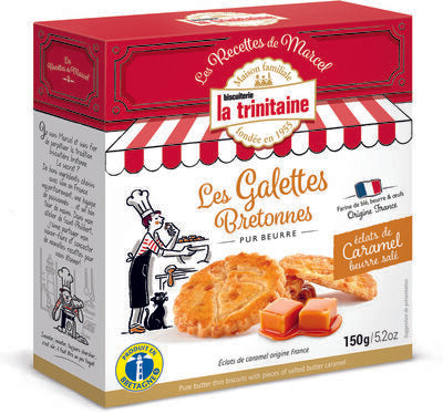 PURE BUTTER THIN BISCUITS WITH PIECES OF SALTED BUTTER CARAMEL 150G