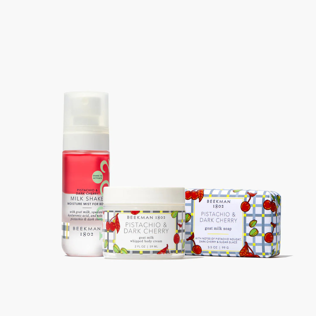 PISTACHIO &amp; DARK CHERRY 3 PIECE BODYCARE GIFTSET