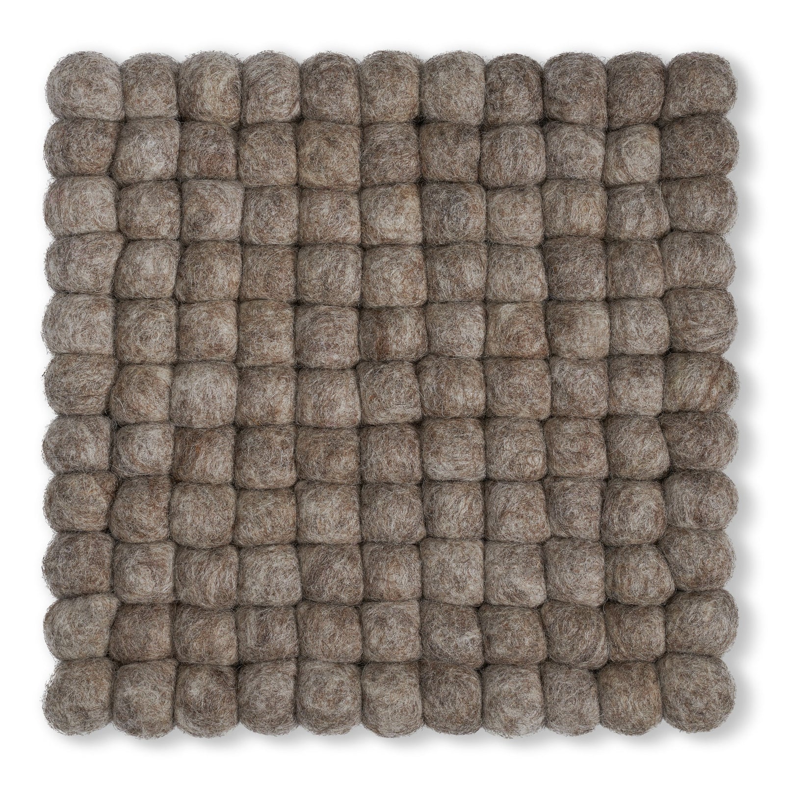 MODWOOD FELT BALL SQUARE TRIVET 8X8'' - LIGHT BROWN
