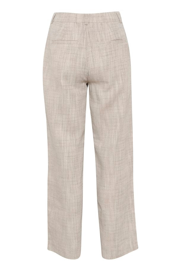 CRTURID TROUSERS - SAND HERRINGBONE MELANGE