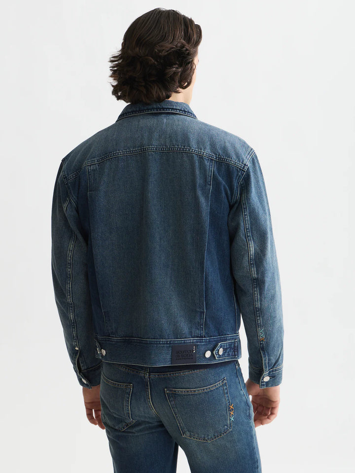 DENIM TRUCKER JACKET "DAWN BREAKS DARK"