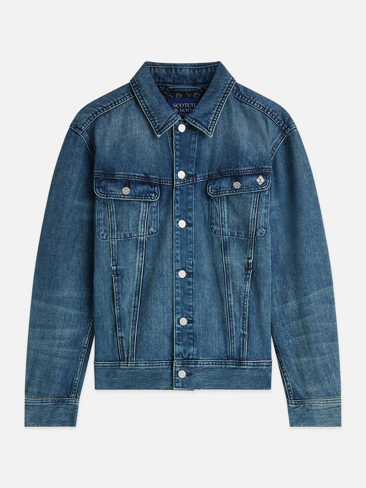 DENIM TRUCKER JACKET "DAWN BREAKS DARK"