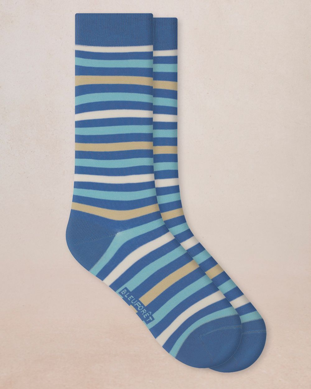 MULTICOLOUR STRIPED COTTON SOCKS "BLUE/TURQUOISE"