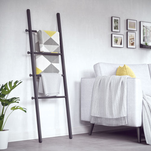 UMBRA LEANA LADDER TOWEL RACK - BLACK 60 inches tall