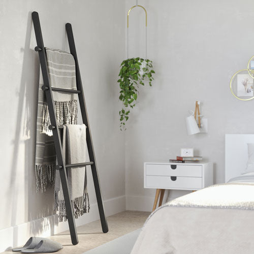 UMBRA LEANA LADDER TOWEL RACK - BLACK 60 inches tall