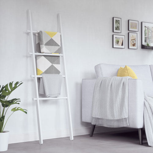 UMBRA LEANA LADDER TOWEL RACK - WHITE  60 inches tall