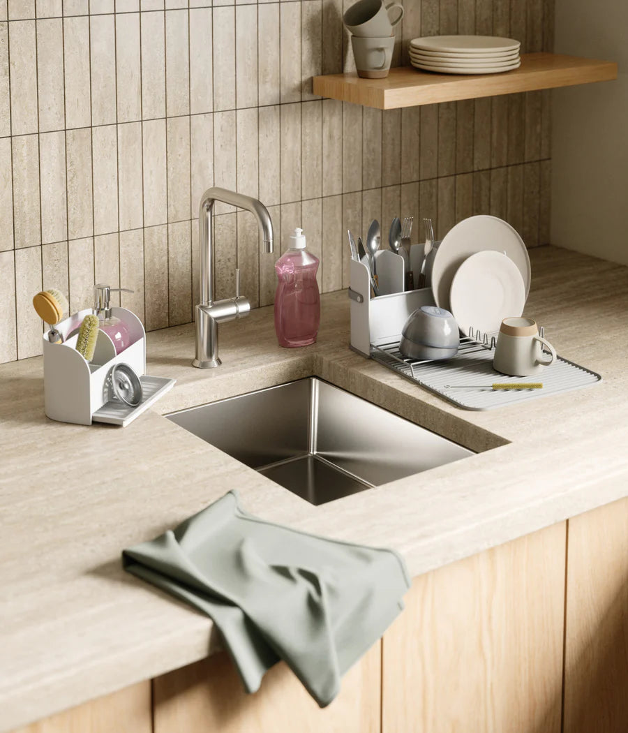 UMBRA SLING DISH RACK - WHITE/GREY