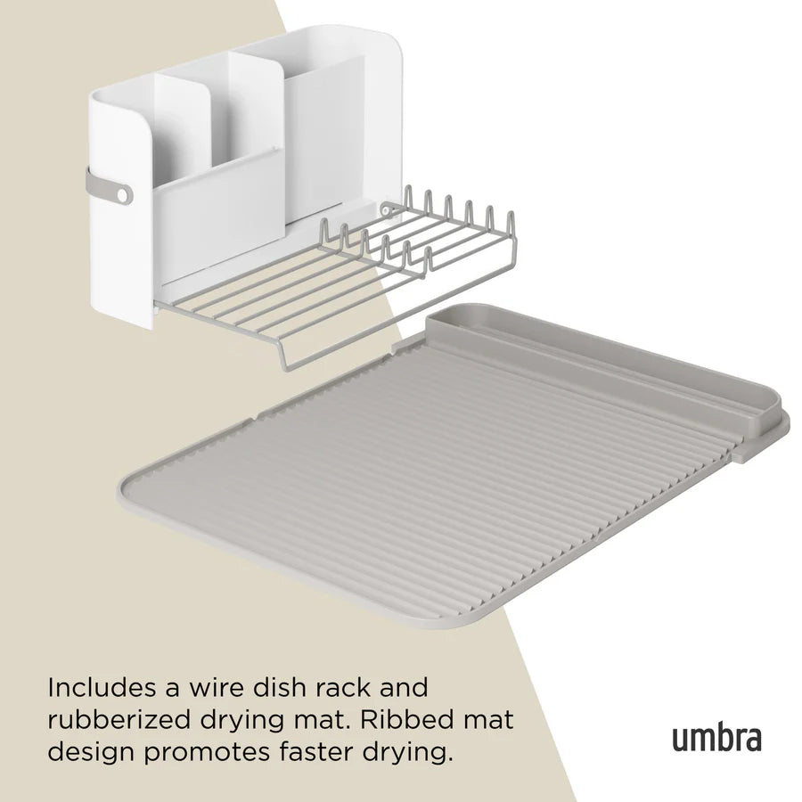 UMBRA SLING DISH RACK - WHITE/GREY